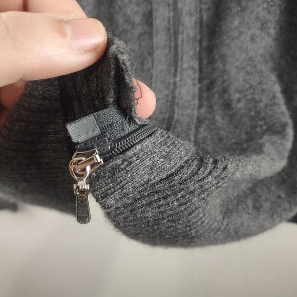 Women's Grey Cashmere Zip Up Cardigan Size Medium - Picture 8 of 9